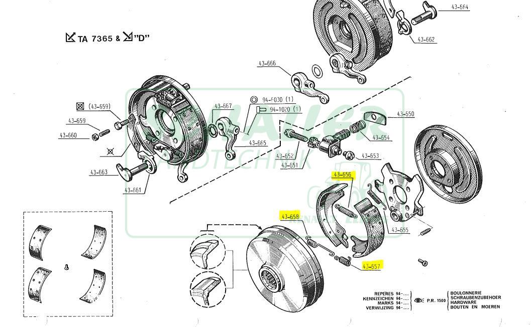 Bremsfedernsatz für Renault Trommelbremse R60/70/80/55/56 usw.