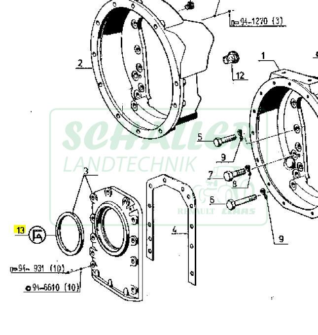 Kurbelwellendichtring MWM-Motoren hinten, Kupplungsseite