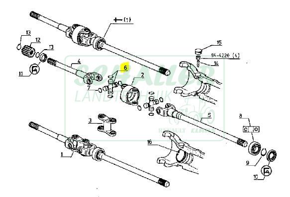 Kreuzgarnitur für 551-4/651-4/ z.T. 751-4 mit kleiner VA