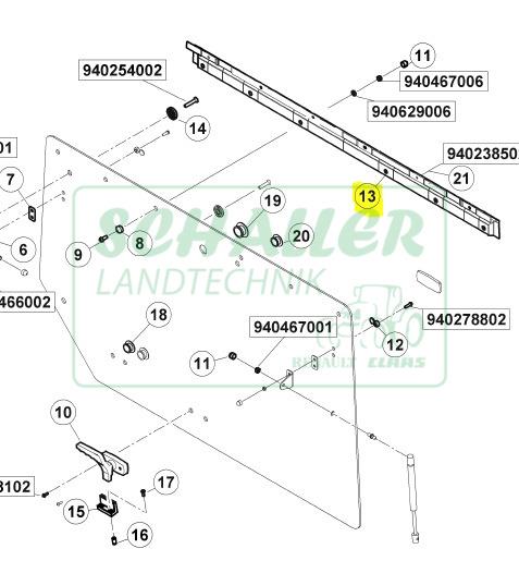 Heckscheiben-Scharnierleiste Celtis und Axos