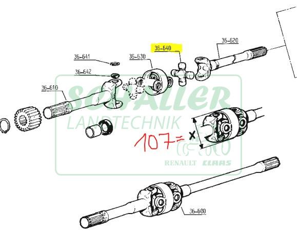 Kreuzgarnitur für 551-4 bis 751-4 kleine Ausf. [27x82mm] X=107