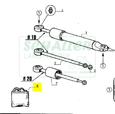 Lenkzylinder-Dichtsatz 18mm für alte Hinterrad-Renault