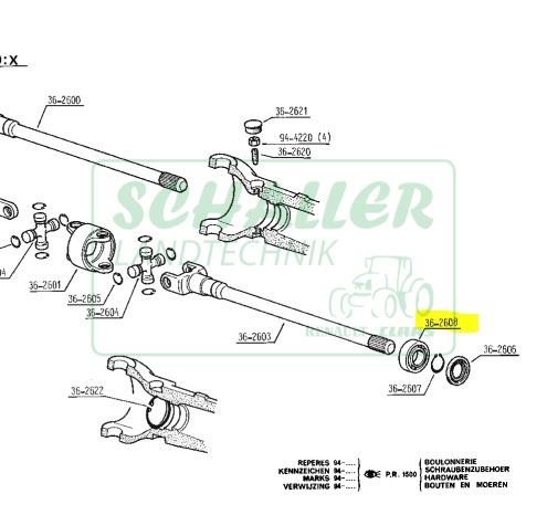 Vorderachse Antriebswellen-Lager VA 575/573 und 56/.. S,LS,MX,TX
