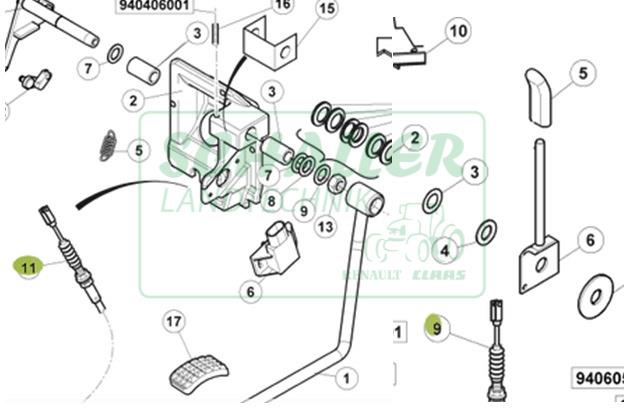 Gasseilzug Handgas und Fußgas mech. für Celtis 1.Gen Verbindung Handgashebel mit Fußgaspedal