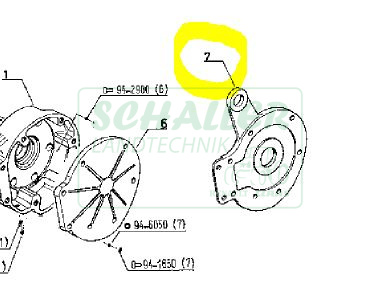 Brems-Zwischenplatte links f. 551s bis 651-4s; Fußbr.165mm, Handbr.102mm.