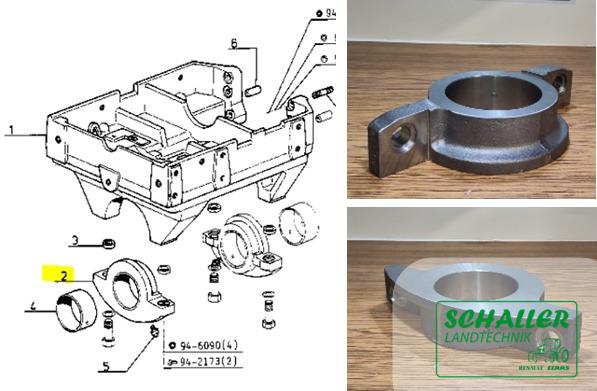 Vorderachs-Lagerbock Mitte Renault S/LS/RS/MX/TX 