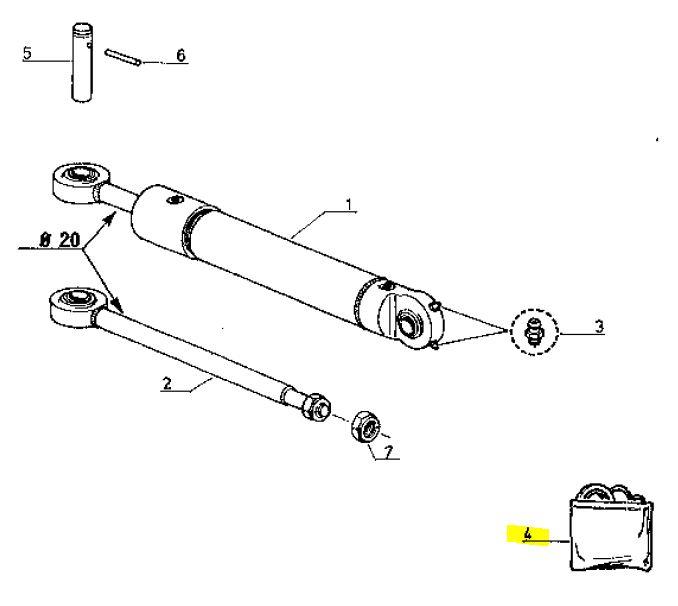 Lenkzylinder-Dichtsatz 20mm 58-34 bis 90-34MX, PX, TX [konisch]