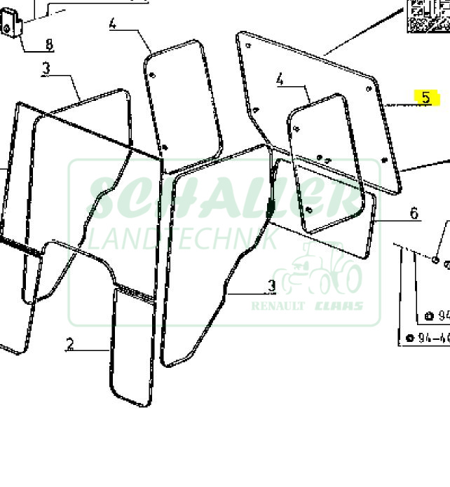 Heckscheibe für Ceres u. John Deere 3000er Serie (1 Griff)