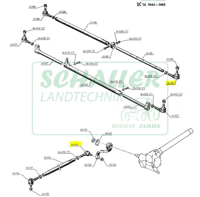 Spurstangenkopf/Lenkstangenkopf für alte kleine Reihe, Rechtsgewinde mech. Lenkgetriebe