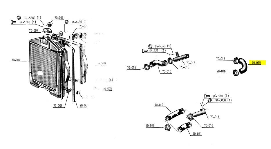 Kühlerschlauch Wasserpumpe unten 180°  Renault 551 bis 851(-4/S)