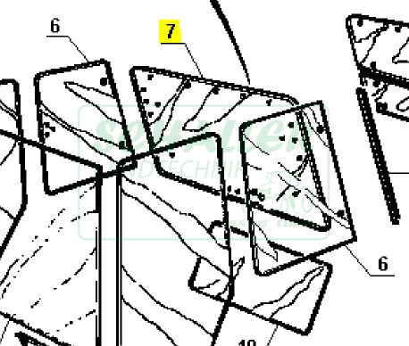 Heckscheibe TX/TS/TZ neu, Temis; mit Gummischarnier und 5 Löcher oben; ca. ab Bj.85.