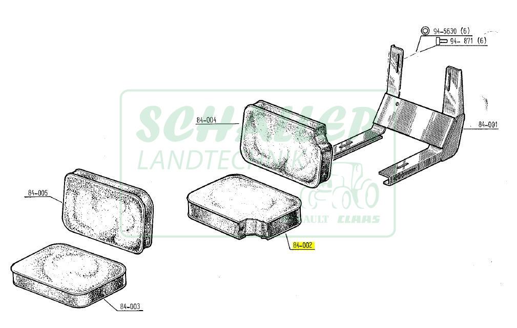 Sitzkissen unten Schmalspurtraktoren R50 bis R490
