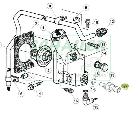 Temperaturgeber John Deere Motor am Thermostat