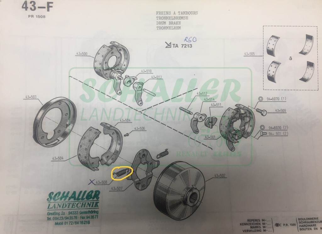 Bremsfeder f. Renault R50