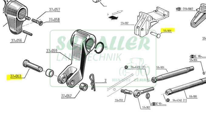 Bolzen Seitenstabilisator - Hinterachse und Hubarme oben Renault 421 bis 751-4S