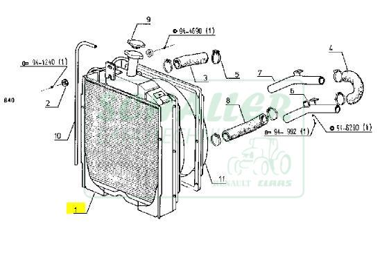 Kühler für Renault 68/75/77/80/85 -14 RS/TS/TX;  Austauschteil