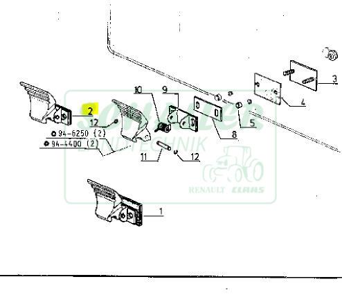 Heckscheiben-Raste komplett für TX/TS/TZ/S/LS/RS/MX/Ceres Renault-Baureihen