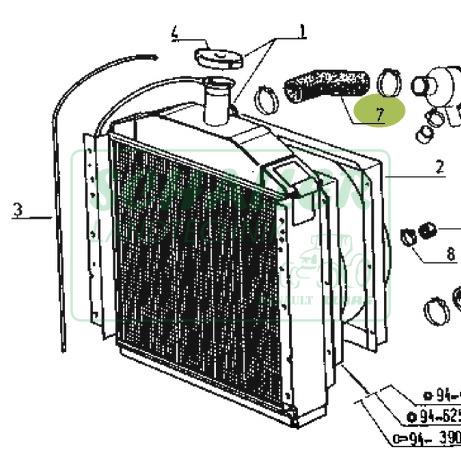 Kühlerschlauch Kühler oben 75-14 bis 103-54 MX, RS, TX, TS, RS 4 Zylinder + Ceres MWM