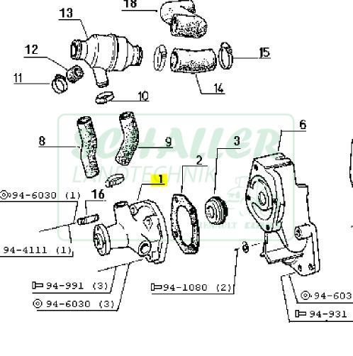 Wasserpumpe für Renault mit MWM Motor