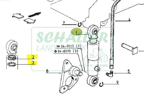 Zusatzhubzylinder- Dichtsatz 60mm späte Ausführung Ceres 85-95, 330-340
