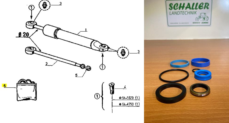 Lenkzylinder-Dichtsatz 20mm Hinterrad alte Reihe,S,LS,MX, TX